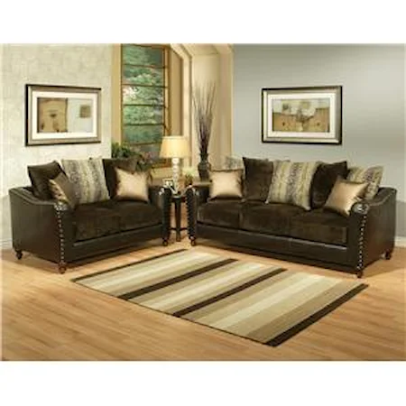 2 Piece Stationary Loveseat and Sofa Set
